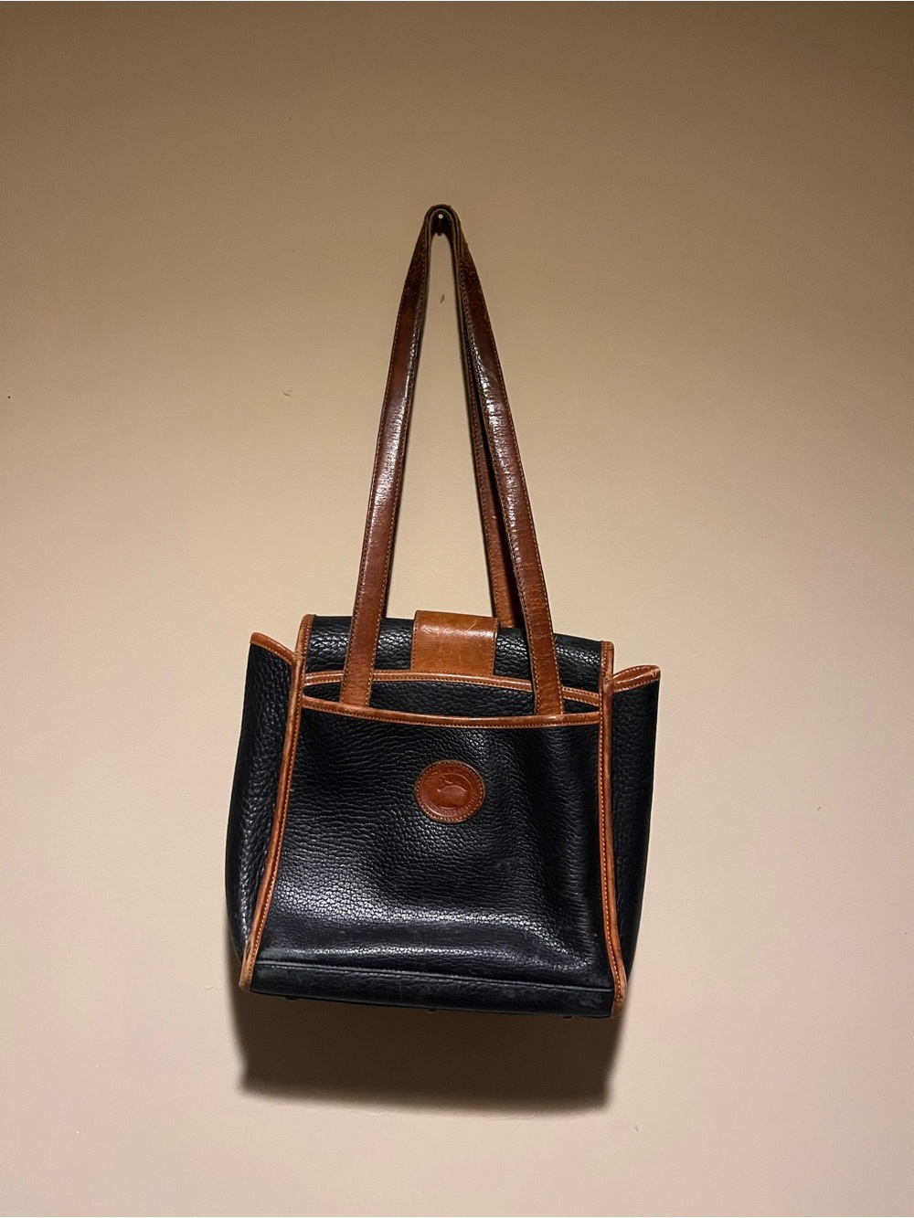 Dooney and Bourke Black & Brown Leather Tote Shoulder Bag